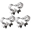 3pcs Bow Cookie Cutters Set, 2.56x1.97in Mini Stainless Steel Bow Shape Biscuit Cutters for Birthday Party Baby Shower DIY Craft Baking Supplies