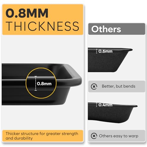2 Pack Half Sheet Pan 17.3” x 13.1”, Cookie Sheets for Baking 0.8mm Thick Non Stick Baking Sheets for Oven Heavy Duty Baking Trays - size: 17.3 ×13.1 ×1 inch