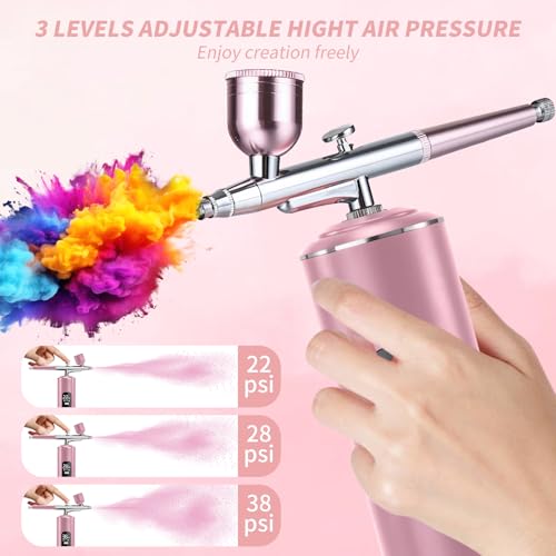 Airbrush Kit with Air Compressor, Cordless Rechargeable with 0.3mm Nozzle