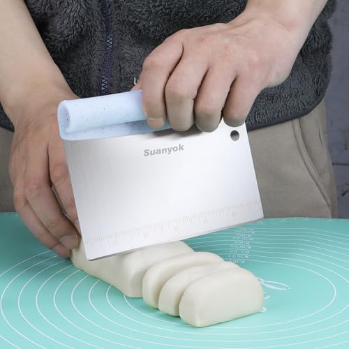 Suanyok Bench Dough Cutter-Flexible Plastic Bowl Scraper Kitchen Tool,White - color: White