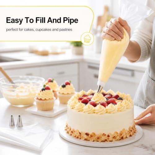 50 Pcs Large Piping Bags 24 Inch For Decorating Cupcakes Cakes Cookies