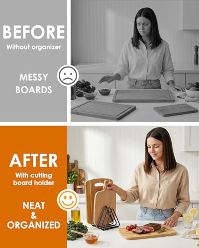 2 Pcs Cutting Board Holder, Heavy Duty Triangle Metal