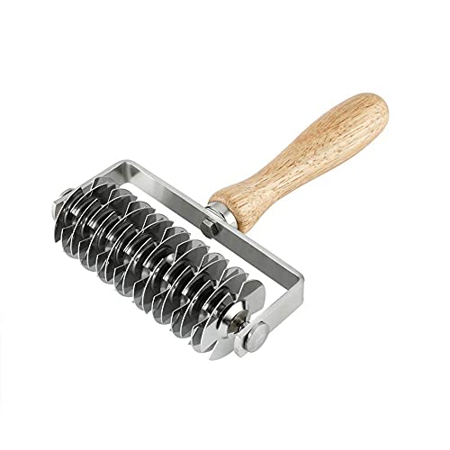 Stainless Steel Roller Dough Lattice Pizza Roller Cutter Kitchen Cooking Baking Tools - color: Yellow-2
