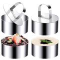 Round Cake Ring Molds, 4 inch Stainless Steel Food Rings Dessert Mousse Cooking Rings Mold Extra High 6cm with Pushers (Include 4 Rings & 2 Pushers) - size: Extra High 4-inch-6pcs