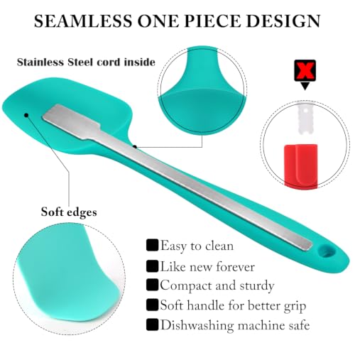 HOTEC 600℉ Heat Resistant Silicone Rubber Spatula Set,Multicolor, Set of 5 - color: Multicolor