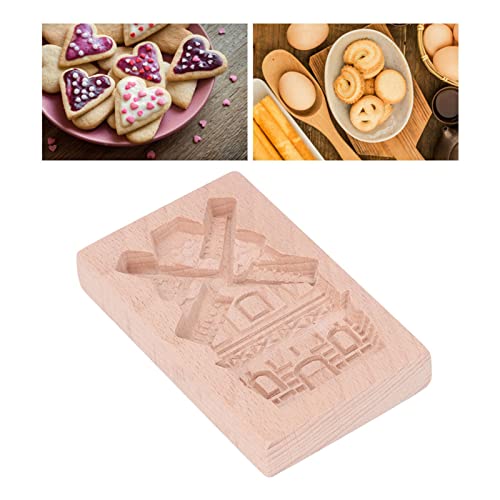 JTLB Beechwood Wooden Cookie Mould, Reusable Washable Biscuit Press Stamp, Perfect for Kitchen Baking Needs (Windmill) - color: Windmill