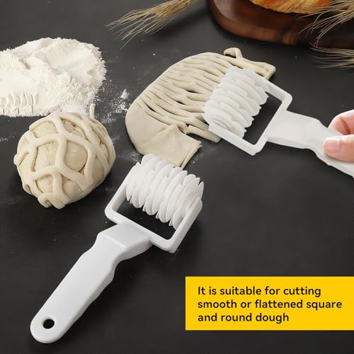 2PCS Lattice Roller Cutter, Reusable ABS Pie Pizza Cookie Dough Roller, Pastry Lattice Blade Tool for Embossing Dough Baking Roller for Bread Pastry Dessert (Fishnet Pattern)