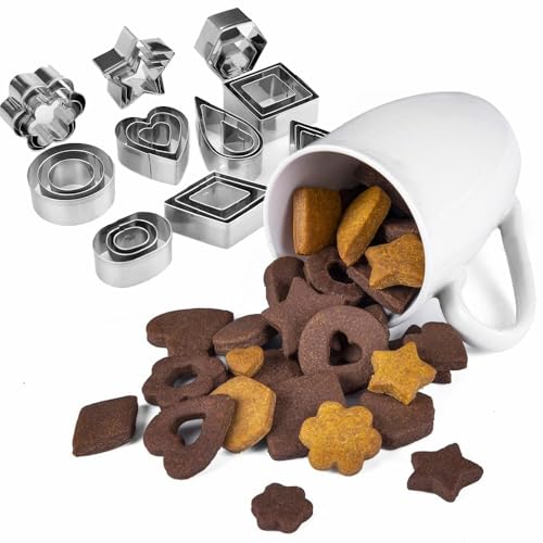 YomiFamily 30Pcs Mini Cookie Cutter Set with Box, 3 Sizes Per Shape