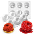 2Pack Raspberry Silicone Molds for Mousse Cake Fruit Pudding Raspberry Mold - color: 12-Cavity Raspberry
