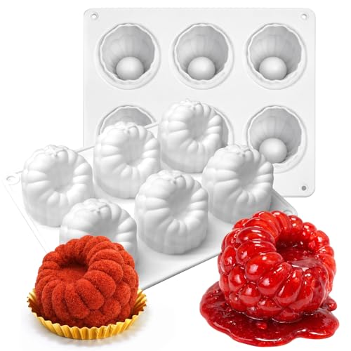 2Pack Raspberry Silicone Molds for Mousse Cake Fruit Pudding Raspberry Mold - color: 12-Cavity Raspberry