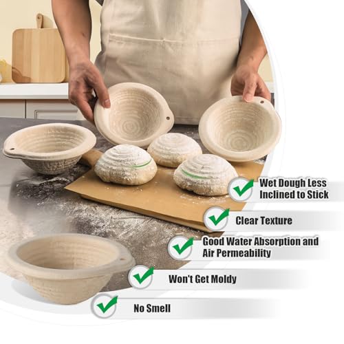 12-Pack Mini Banneton 5" Round Proofing Basket w/Liner