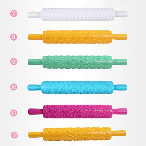 Embossed Fondant Rolling Pin 36.5 cm Textured Plastic