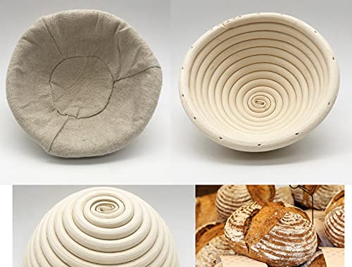 5 Inch Round Bread Proofing Basket Sourdough Rising Rattan Bowl for Artisan Bread Home Baking, 2 Pack