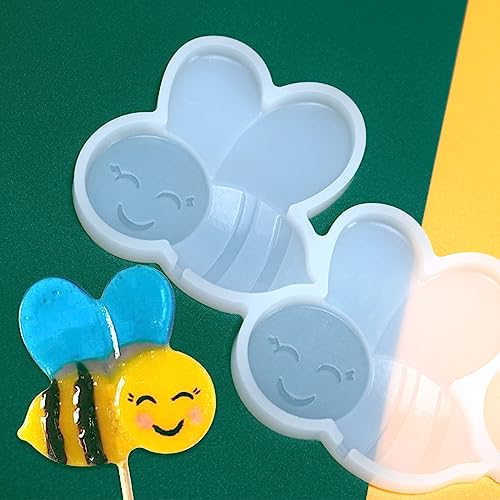 mostsom Silicone Lollipop Molds,Chocolate Candy Mold Lollypop Sucker Molds Flower Honeycomb Chocolate Hard Candy Molds No Sticks 2PCS (E_ Bee) - size: E_ Bee