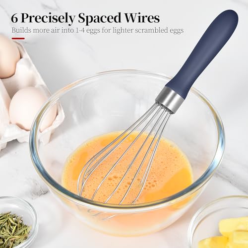 18/8 Stainless Steel Cooking Balloon Whisk (Small, Midnight Blue) - color: Midnight Blue, size: Small, 9.06in
