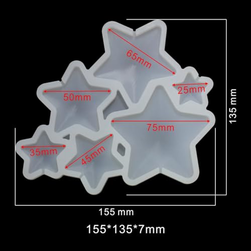 mostsom 2pcs/lot Thickened Resin Epoxy Silicone Mold Star Lollipop Shaker Mould Fondant Cake Decorating Tools Kitchen Bakeware Tools (H_ Star) - size: H_ Star
