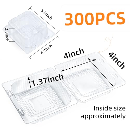 Evnlo 300 Count Heavy Duty Clear Clamshell Food Containers Hinged with Lids - color: Clear - 300 Count