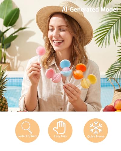 Silicone Lollipop Ice Cream Maker Molds, 4-Pack