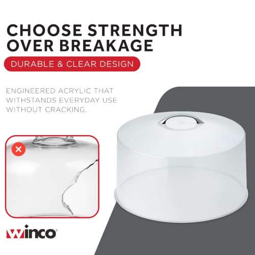 Winco Clear Cake Stand Cover, 12" Round