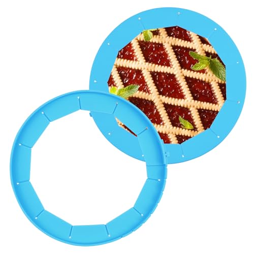 Heavy Duty Silicone Pie Crust Shield Edge Protector Fit 8-10.5 Inch Pie Pan - color: Bule