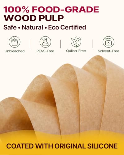 Katbite Unbleached Parchment Paper Rounds, Heavy Duty, 8 Inch 200Pcs - color: Brown, size: 8inch
