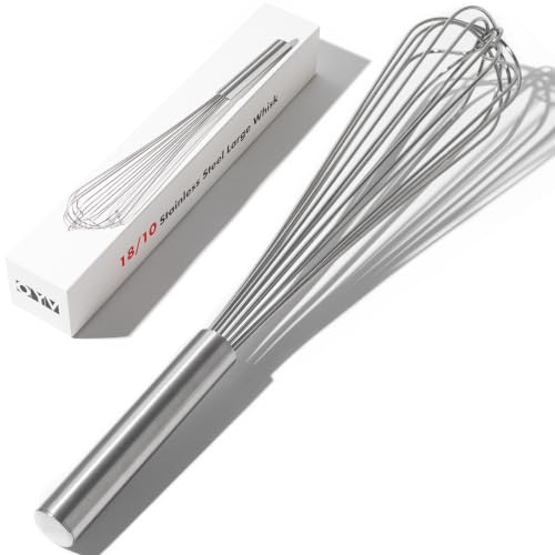 OYV 18/10 Stainless Steel Large Whisk, 17-Inch Heavy-Duty Kitchen Whisk - size: 17 inch silver