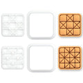 BAKERLOGY Set of 2 Quilt Block Mini Cookie Cutters & Stamps Set – Ohio Star & Ribbon Star Geometric Patchwork Biscuit Cutters for Cookies, Fondant, Cake Decoration & Crafts