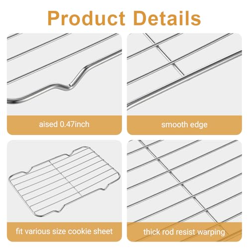 cobee1 Pc Cooling Rack For Baking, Roasting Rack Stainless Steel Wire Racks Cooling With 4 Legs, 5.3 X 8.5 Inch Rectangle Cooking Racks For Baking Cooking Roasting Oven