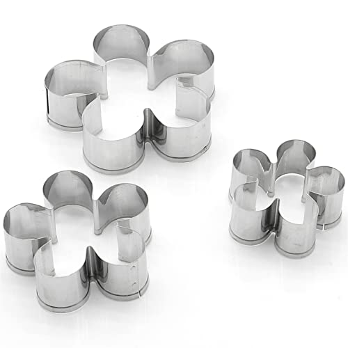 Flower Shaped Rose Petal Cookie Cutters Set Stainless Steel 3Pcs