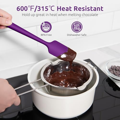 U-Taste Small Mini Silicone Spatula, 9in Rubber Jar Bowl Scraper, Purple - color: Purple