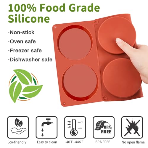 JOERSH Silicone Egg Mold for Breakfast Sandwiches, 4 Inch, 2 Pack - color: Regular, 6 Cups