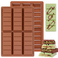 Chocolate Molds - Non-Stick Chocolate Bar Mold, Food Grade Silicone Deep Chocolate Bar Mold for Dubai Chocolate Bar Pistachio, Chocolate Snacks - Set of 2 - color: Choco: 2 PCS, size: Rectangle