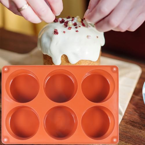 Joyeee Silicone Muffin Pans for Baking, 2 Pcs Large Muffin Pan Silicone Cups Bakeware for Baking Silicone Cupcake, 6 Cup Regular Size Silicone Molds Nonstick, Non-Stick, Just PoP Out! - size: Regular size muffin molds - 2 pack