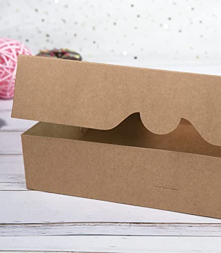 8-Pack Brown Pastry Box12x8x2.5inch,Large Bakery Cookie Box for Donuts,Muffins with Window Lid - Auto-Pop up Paper Box Doughnut Cardboard Chocolate Strawberries Treat Boxes,Pack of 8