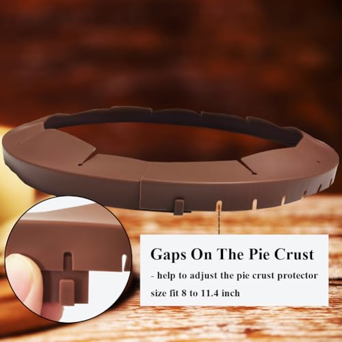 Adjustable Pie Crust Shields Baking Protectors, Silicone Cover Ring Fits 8-11.4 Inch Pies, Baking Pie Pizza Crust Shield Protector Cover for Edges (Brown-1pcs) - color: Brown-1pcs