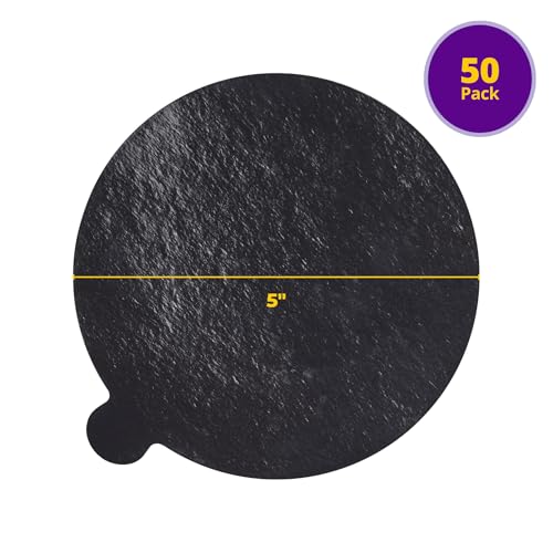 Round Cake Board | Gold & Black Corrugated Cardboard | 5 Inch | 50 Pack