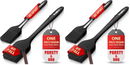 Walfos 600°F Heat Resistant Silicone Basting Brushes BPA Free Pastry Brush, Spread Oil Butter Sauce for BBQ Grill Baking Kitchen Cooking, Dishwasher Safe (2 SIZE) (Pack of 2) - color: Black, size: Large + Small (Pack of 2)