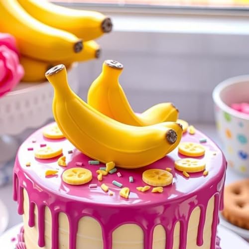 2Pack Banana Silicone Mold for Mousse Cake, Fruit Pudding Banana Molds - color: 24-Cavity Banana