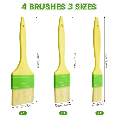4Pcs Natural Wool Pastry Brush Basting Brush Kitchen Brush (S/M/L)