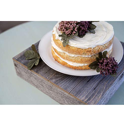 BARNWOODUSA Wood Cake Stand 15"x15" Weathered Gray Rustic Wooden Wedding De - color: Natural Weathered Gray, size: 15" x 15" x 3"