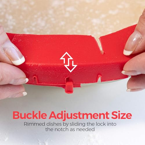 Adjustable Silicone Pie Crust Shield Reusable Baking Protector Ring for Pie and Pizza Edges Red