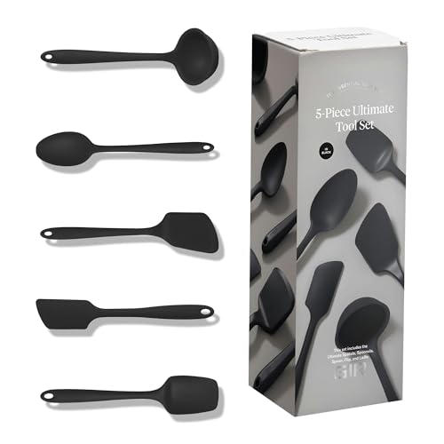 GIR: 5-Piece Silicone Ultimate Kitchen Utensils Set – Black - color: Black, size: 5 - Piece Set