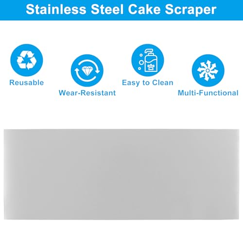 10 Inch Stainless Steel Cake Scraper, Cake Smoother