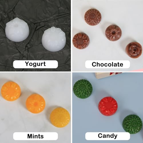 Mini Flower Silicone Molds, 15 Cavities Four-Shape Flower Molds for Making Chocolate/Candy/Fondant/Gummy, 2 PCS Food Grade Chocolate Mold for Fruit Snack/Snack Biscuits - color: Four-Shaped