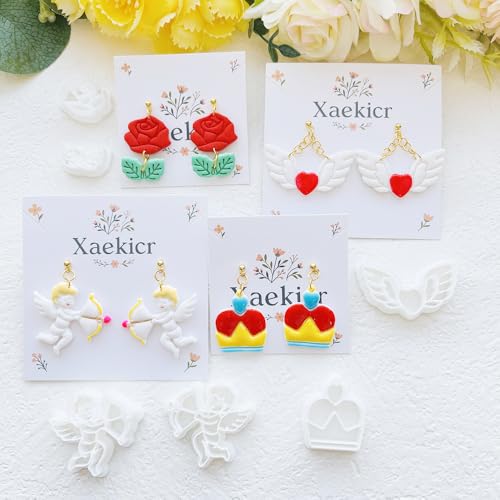Valentine’s Day Polymer Clay Cutters Set – Romantic Polymer Clay Molds, Clay Cutters, Clay Earring Cutters, Clay Tools - color: 2Q color