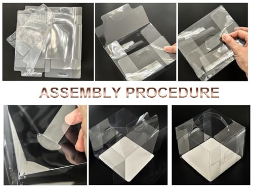20pcs 6X6X6 Inch Clear Cake Box with Handles, 6in Transparent Bakery Boxes - color: clear-6×6×6in-20p