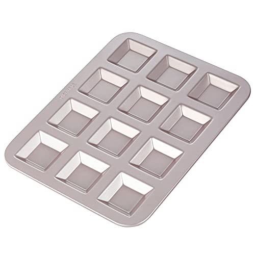 CHEFMADE Financier Cake Pan, 12-Cavity Non-Stick Square Muffin Pan Biscuits Cookies Bakeware for Oven Baking (Champagne Gold - size: 02 - Financier Square 12 Cups