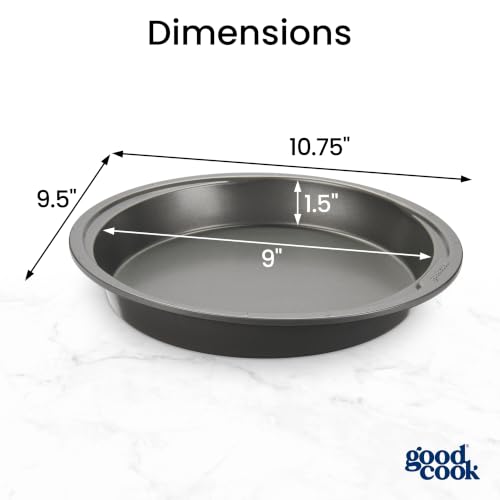 GoodCook Everyday Nonstick Steel Round Cake Pan, 9-Inch, Gray - size: 9-Inch, style: Round Cake Pan