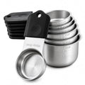 XSNBRD Magnetic Measuring Cups Set, 7-Piece Stainless Steel Stackable - color: Black