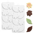 2PCS Maple Leaf Silicone Molds with 2 Different Shaped for Chocolate, Candy - color: White(maple leaf)-R0270